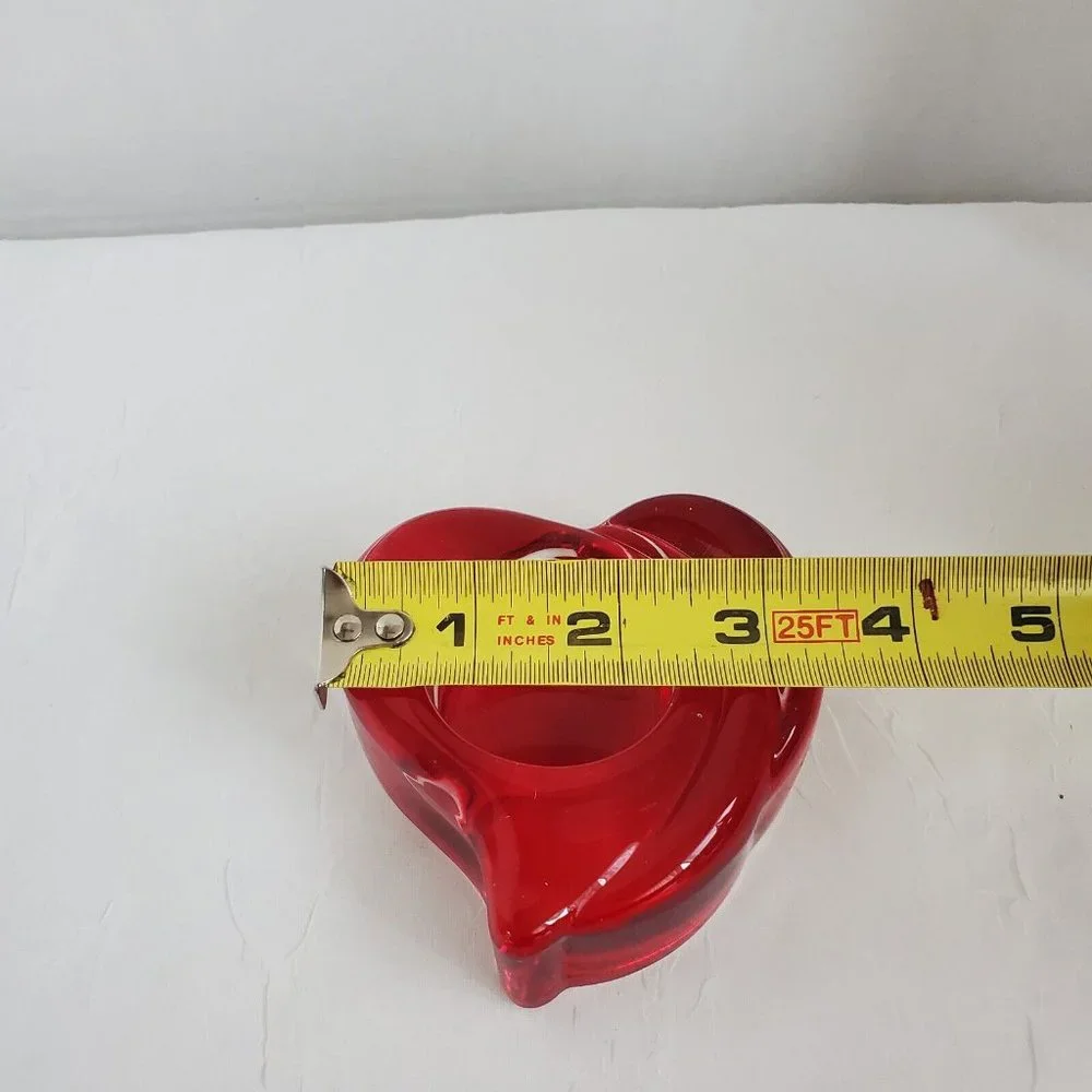 PartyLite Red Glass Heart Tealight Candle Holder Retired P8811 - Picture 9 of 12